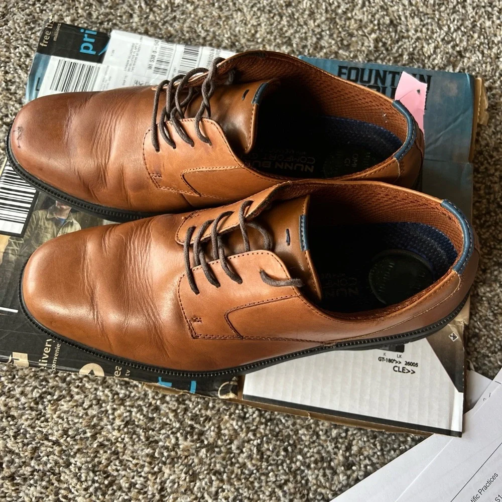 Nunn Bush Tan Leather Men's Oxfords Size 10.5 M value~99$ - Picture 4 of 10